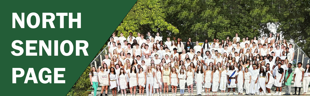North Senior Page, pictured class of 2024 in senior toga wear North Senior Page, pictured class of 2024 in senior toga wear